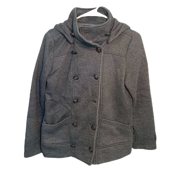 Forever 21 Double Breasted Jersey Peacoat Gray - Picture 1 of 12
